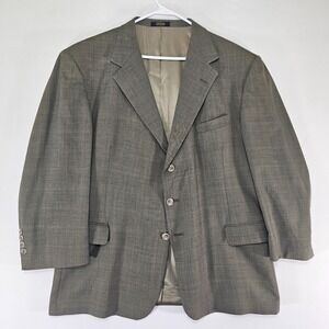 Hardwick Men's Sport Coat Blazer Three Button Brown‎ Olive Wool Size 46S